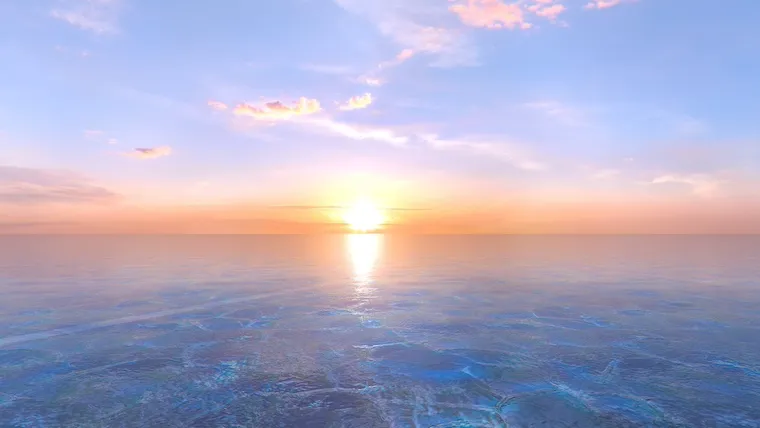 水平線から昇る朝日